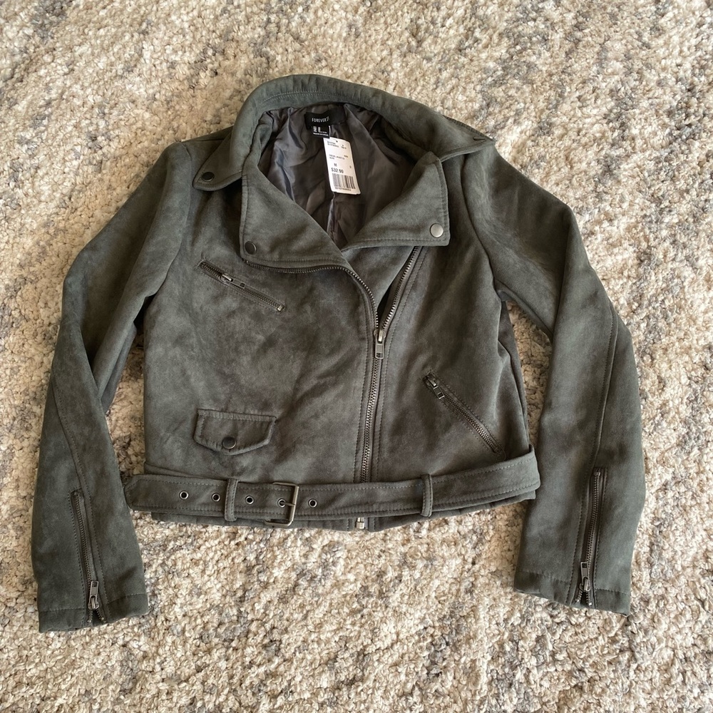 Brand New Forever 21 Faux Suede Cropped Jacket - Picture 5 of 8